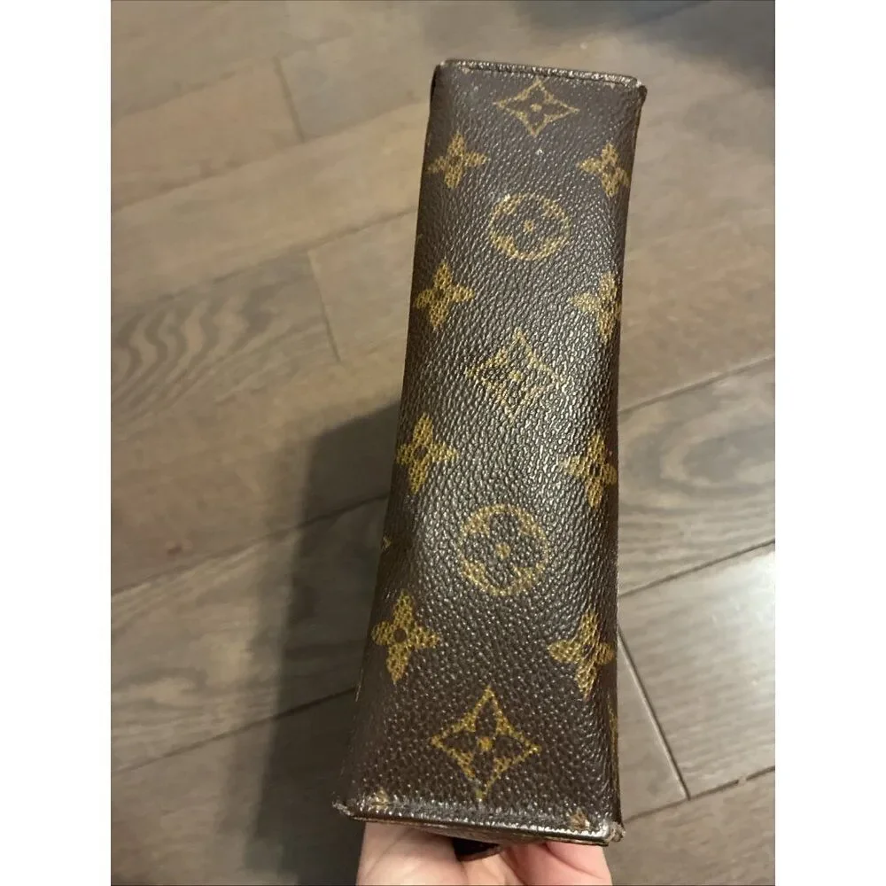 Louis Vuitton authentic Zip Brown Logo Small Zip Pouch Bag